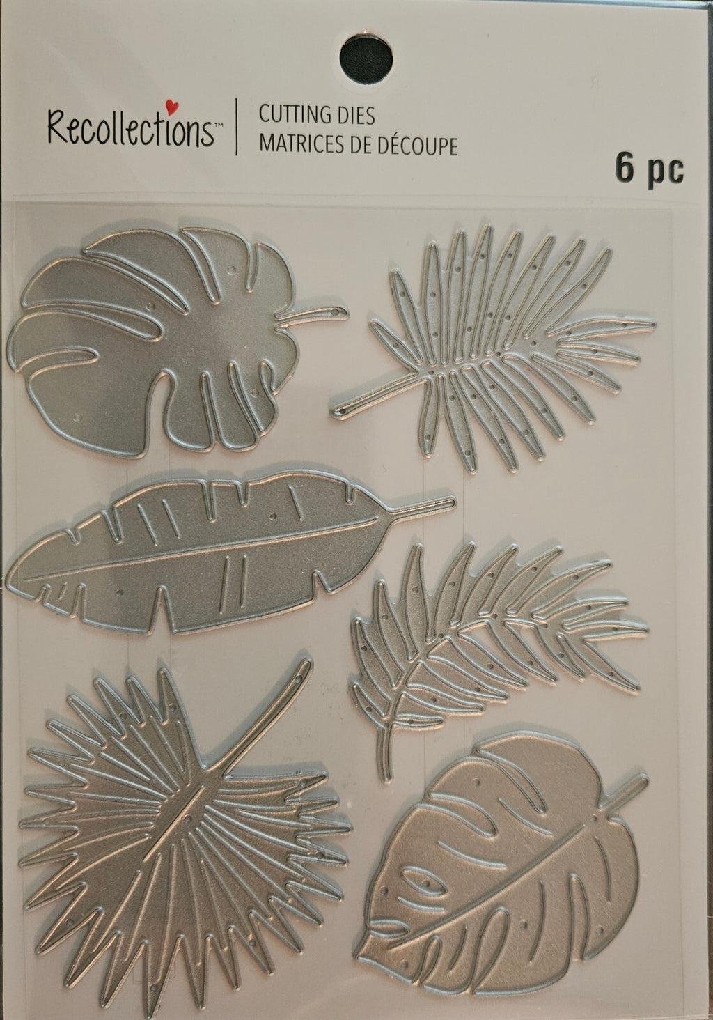 767467 Recollections Tropical Leaves Metal Cutting Dies – 6‑Piece Nature Set