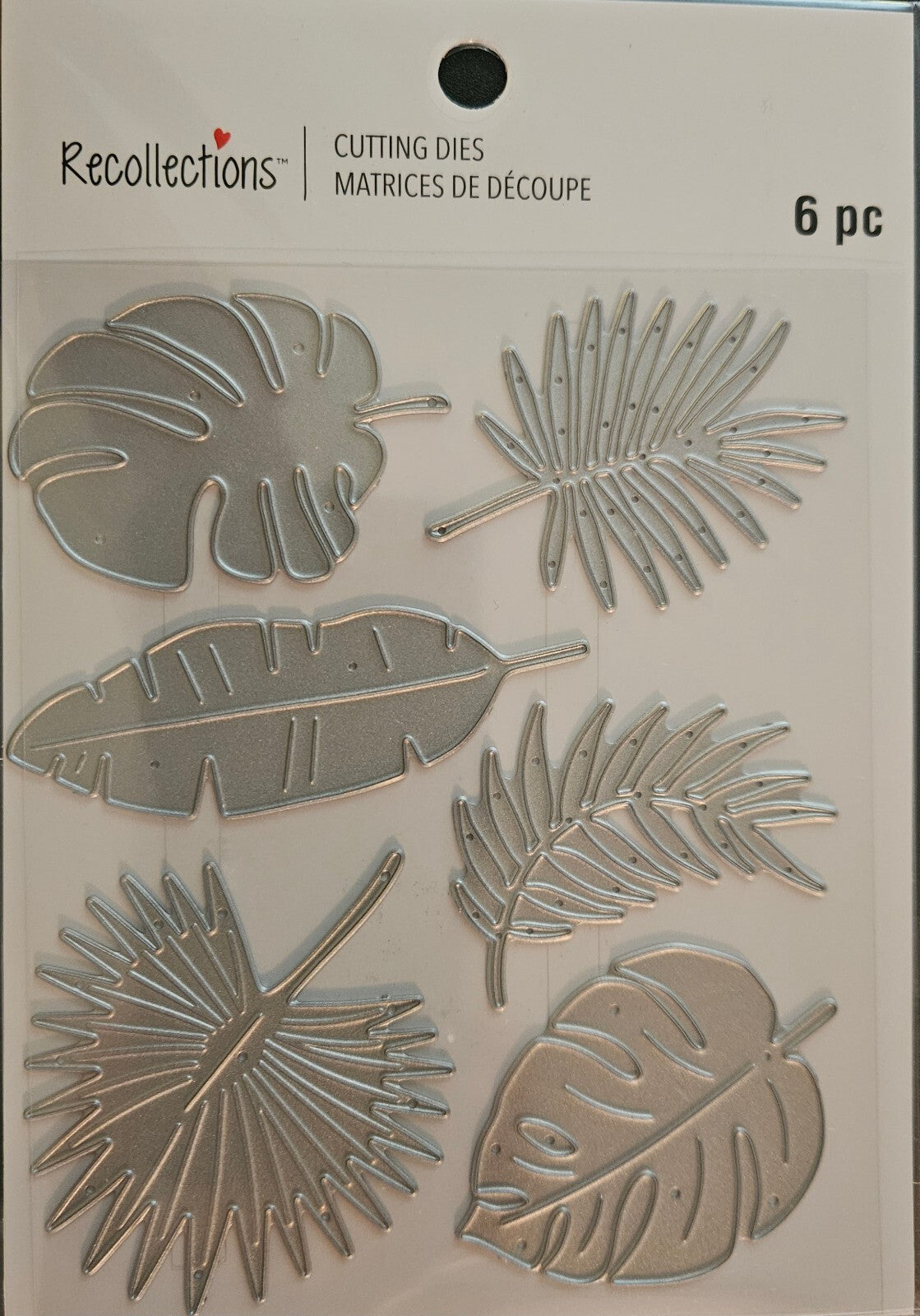 767467 Recollections Tropical Leaves Metal Cutting Dies – 6‑Piece Nature Set