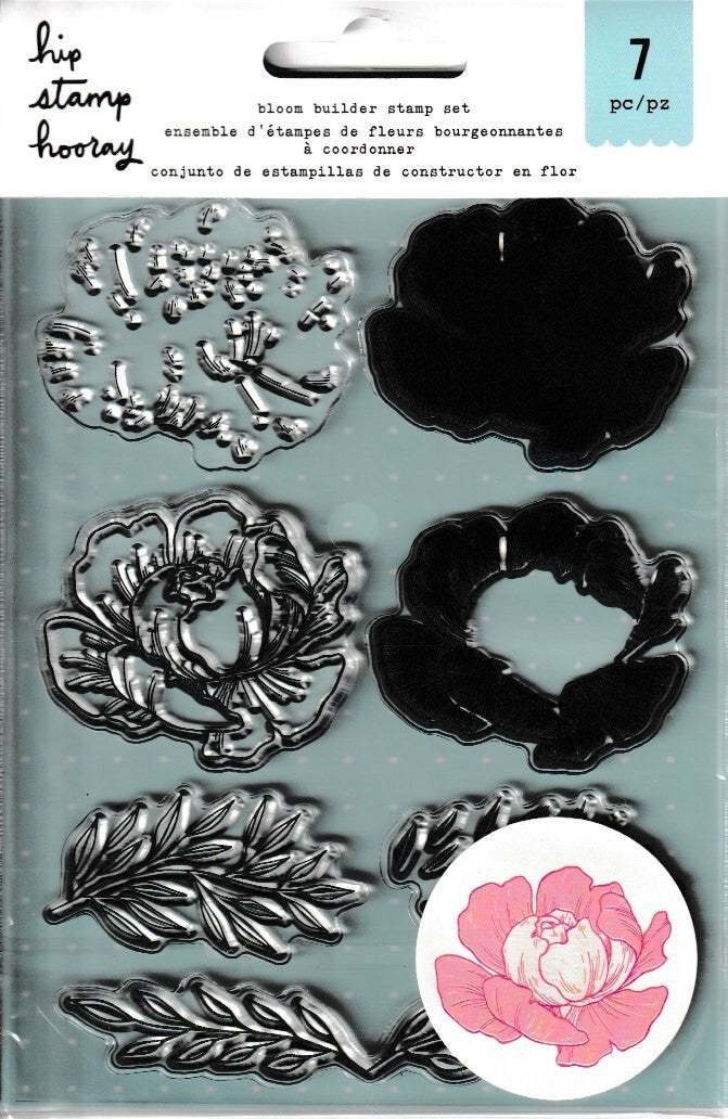 Hip Stamp Hooray Bloom Builder Clear Stamp Set – 7‑Piece Floral Layers 34006299