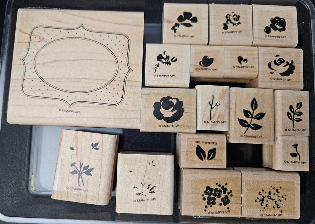 Two-Step Stampin' Baby Blossoms Rubber Stamp Set - 18 Pieces
