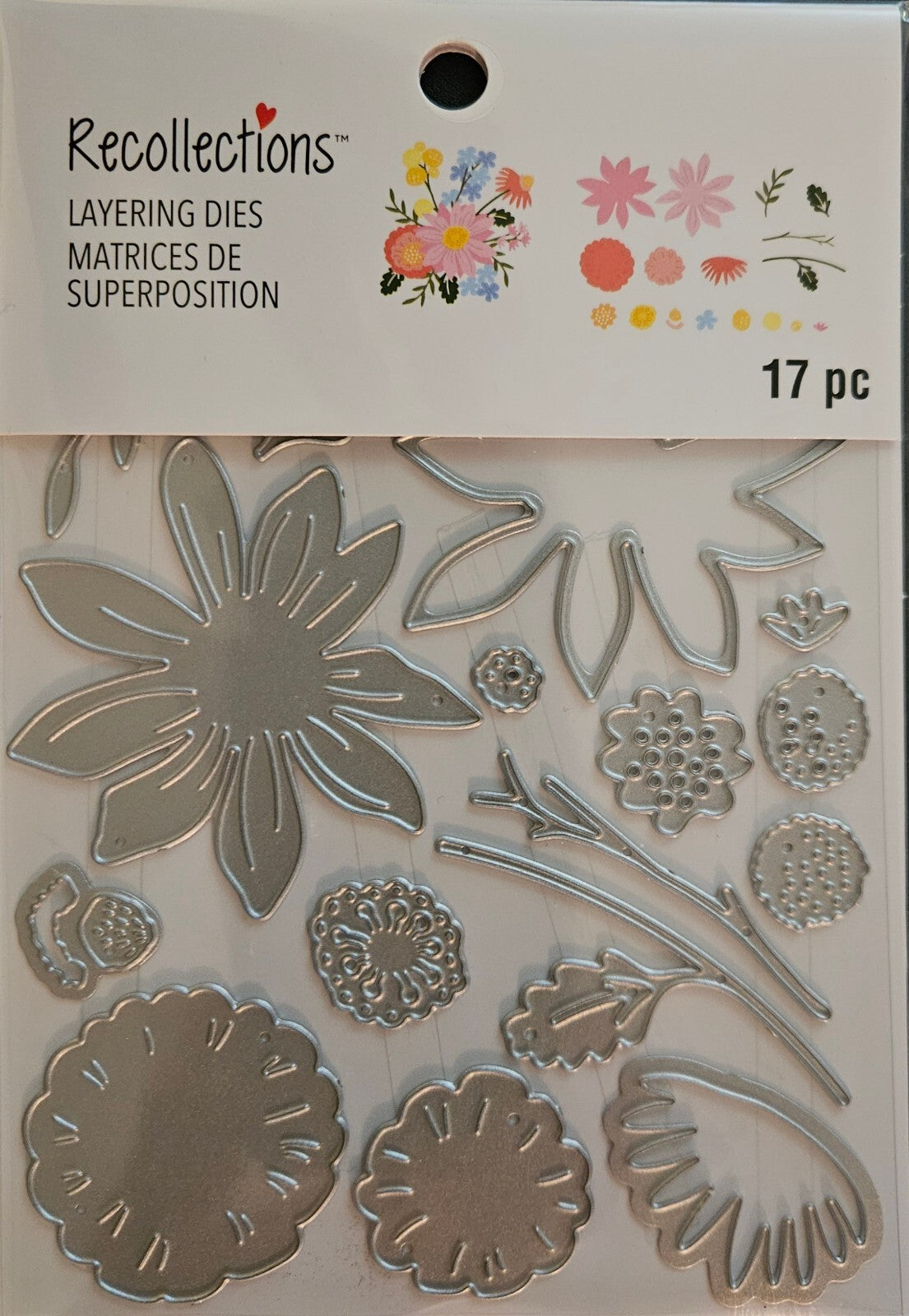 767479 Recollections 17-Piece Floral Layering Dies for Die Cutting Machines