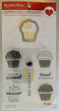 Valentine's Day Cupcake Recollections Stamp and Die Set 9-Piece NIP