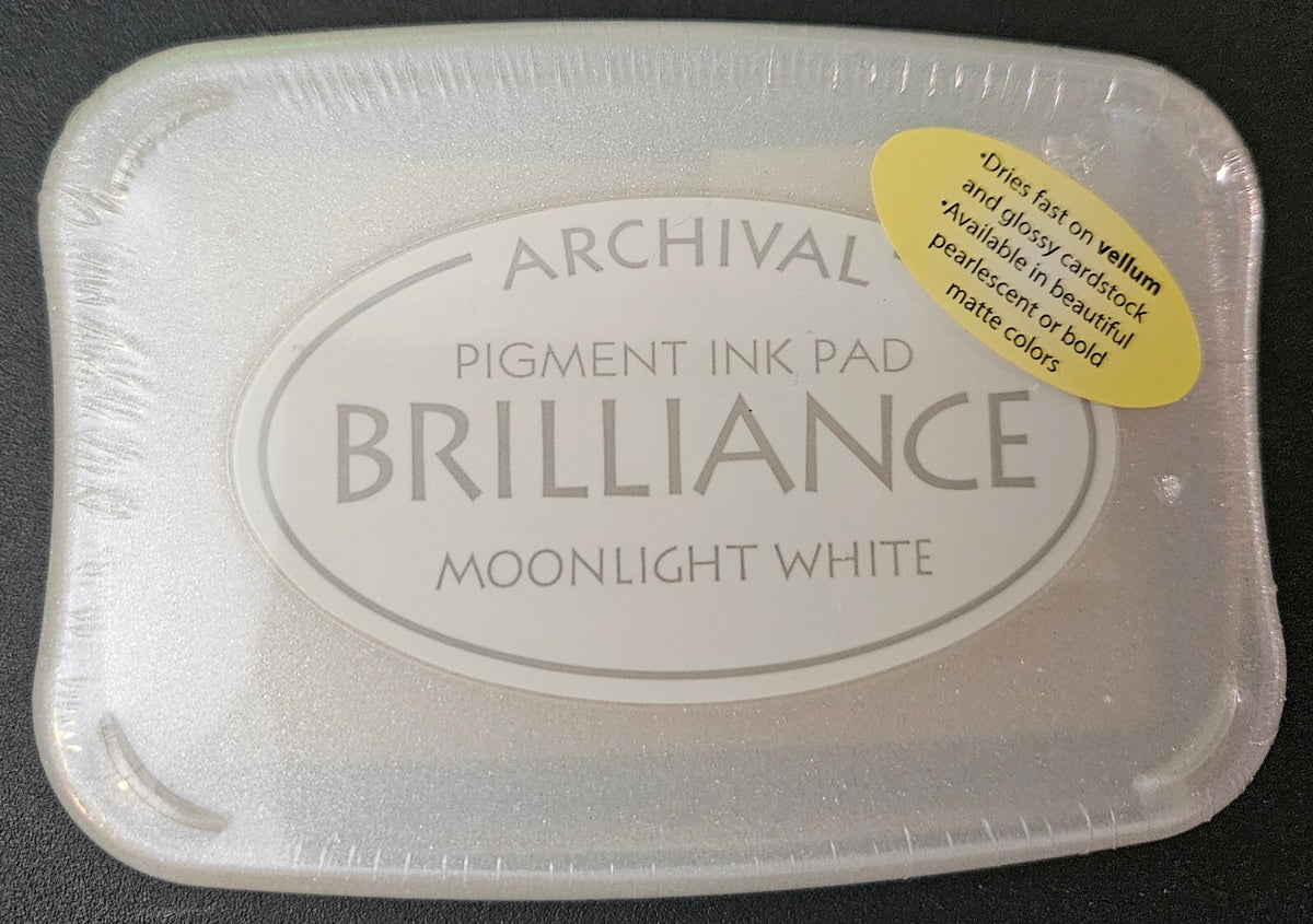Brilliance Archival Pigment Ink Pad Moonlight White Sealed