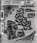 CMS452 Unraveled Stampers Anonymous Tim Holtz Halloween Clear Stamps Set NIP