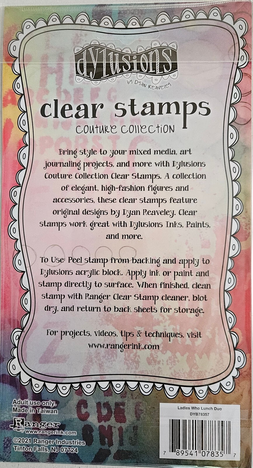 Ladies Who Lunch Duo Dylusions Couture Collection Clear Stamps 9-Piece Set