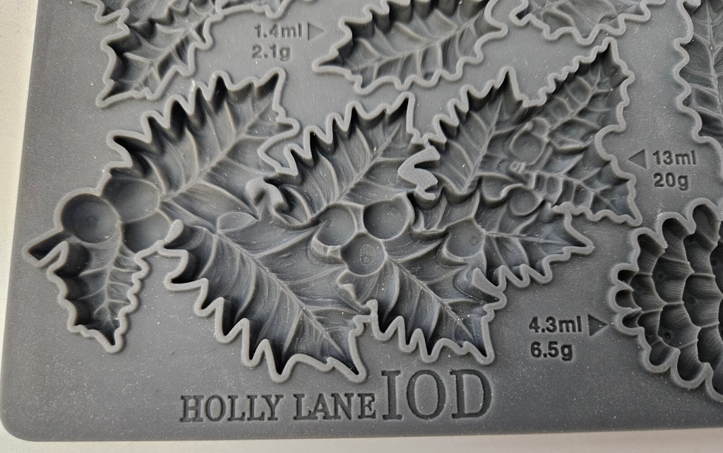 Holly Lane Iron Orchid Designs IOD Silicone Mould Mold for Leaves and Pinecones