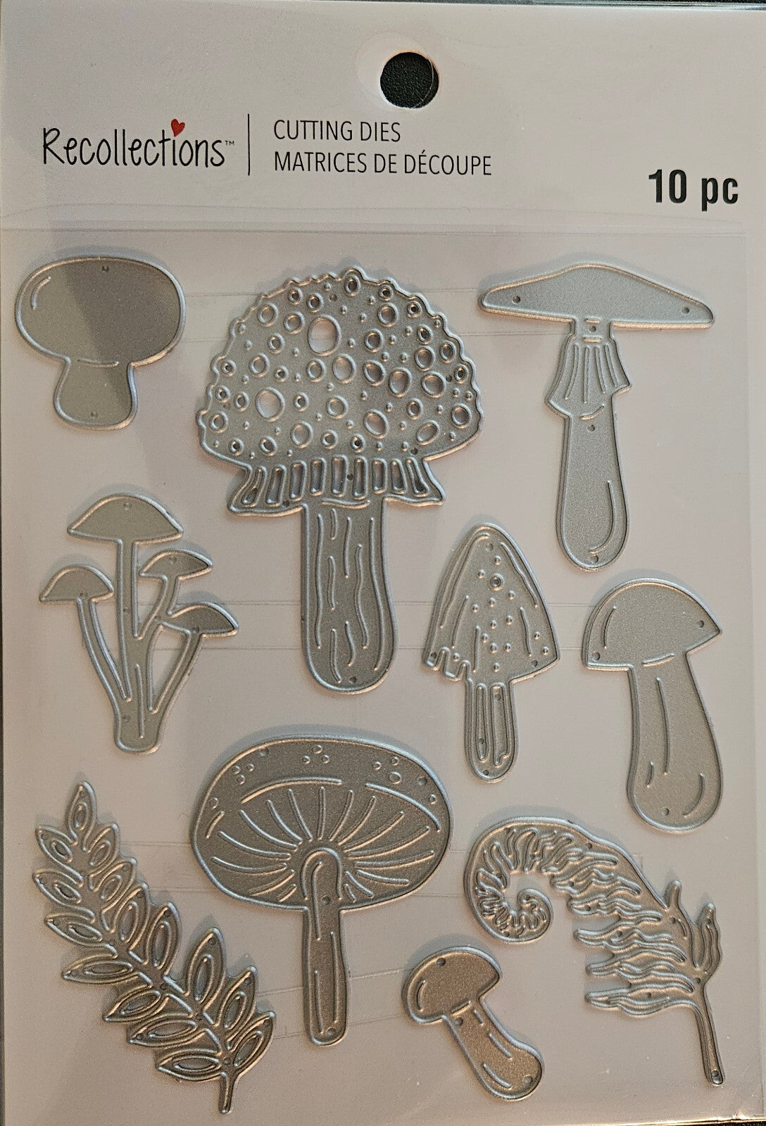 767482 Recollections 10-Piece Mushroom Die Cutting Set Toadstool Fern