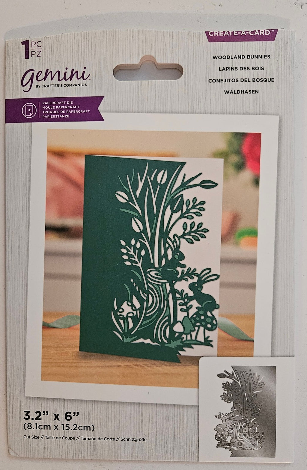Woodland Bunnies Gemini Create-A-Card Metal Die 3.2 x 6 Inch
