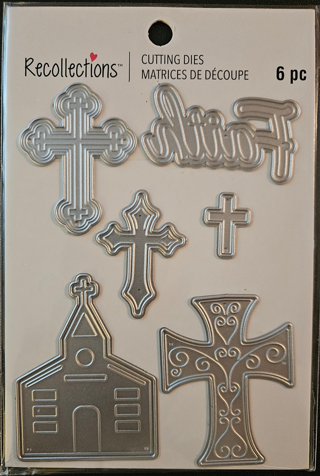 771722 Recollections Faith Metal Cutting Dies 6‑Piece Cross & Church Set