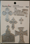 771722 Recollections Faith Metal Cutting Dies 6‑Piece Cross & Church Set