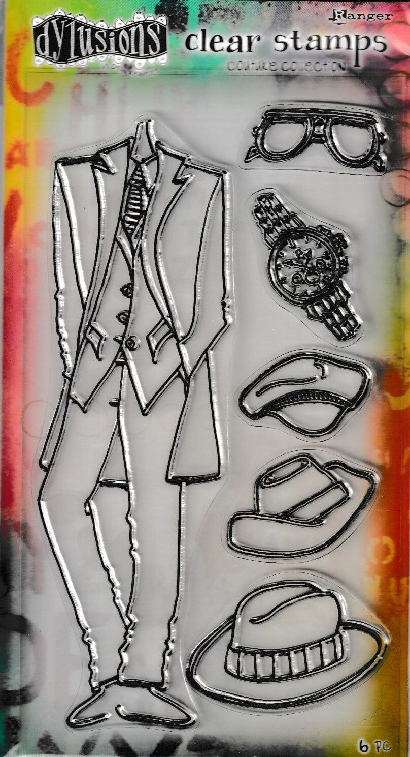 A Day at the Races - Dylusions Couture Clear Stamps 6‑Piece Fashion Set DYB78326