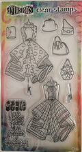 Ladies Who Lunch Duo Dylusions Couture Collection Clear Stamps 9-Piece Set