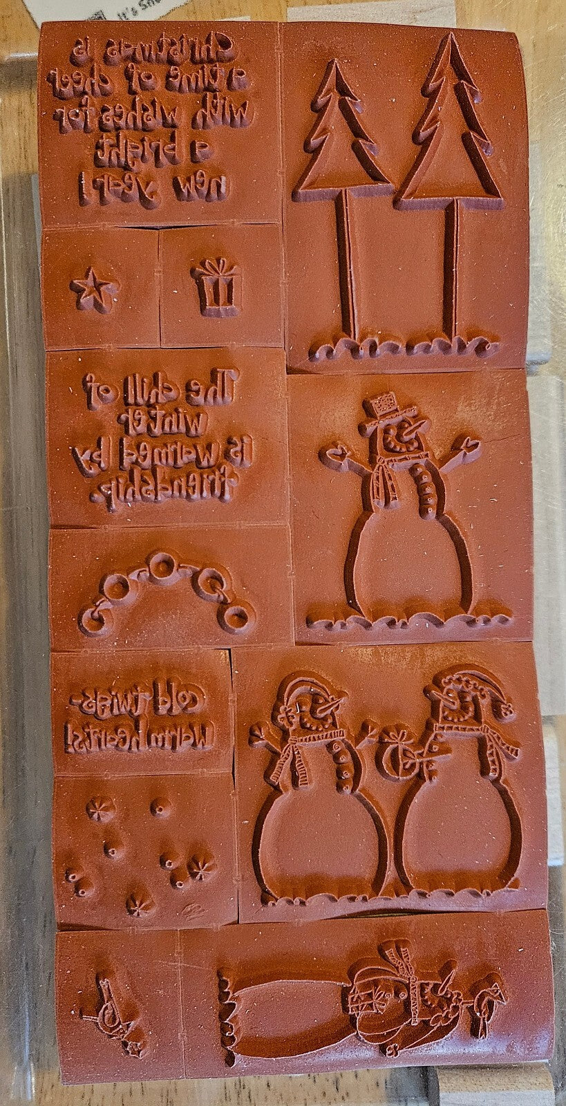 Stampin’ Up! It’s Snow Time Christmas Rubber Stamp Set with Wood Blocks