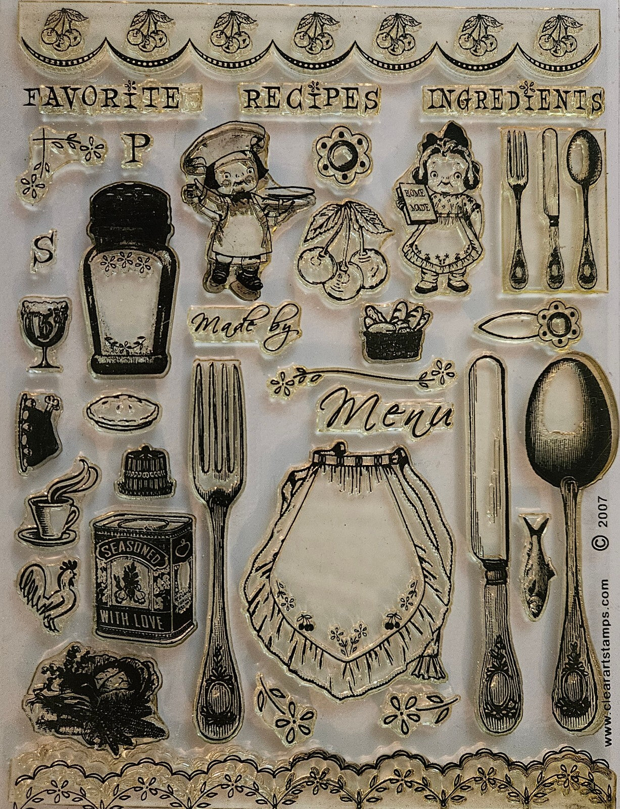Craft Stamps Kitchen and Cooking Themed Clear Stamp Set