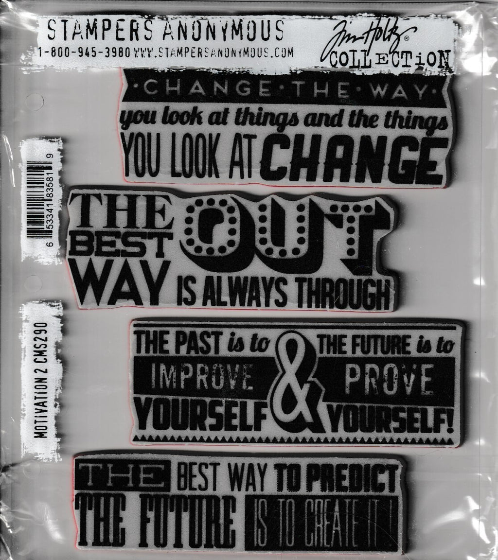 CMS290 Motivation 2 Stampers Anonymous Tim Holtz Quote Rubber Stamp Set