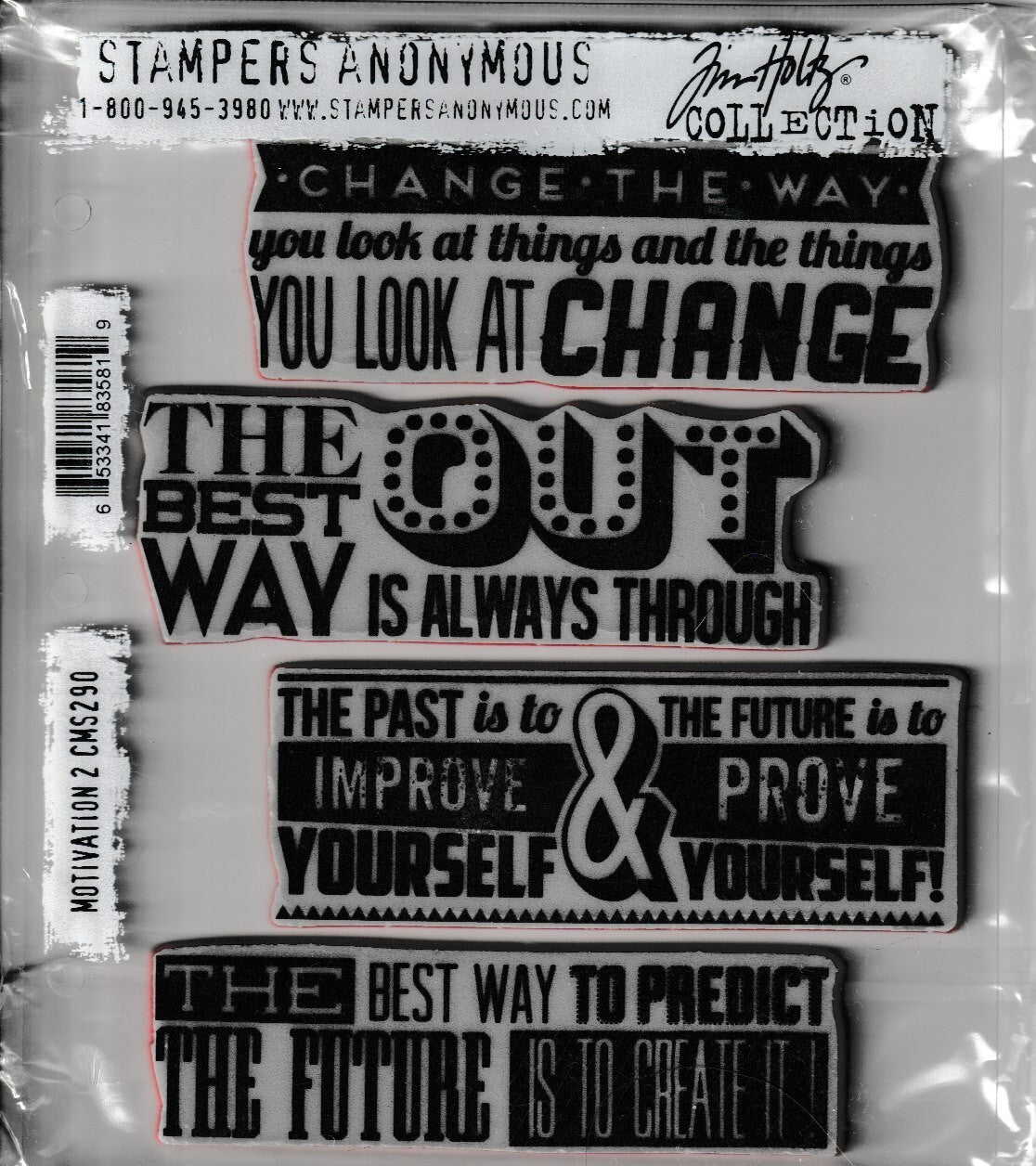 CMS290 Motivation 2 Stampers Anonymous Tim Holtz Quote Rubber Stamp Set