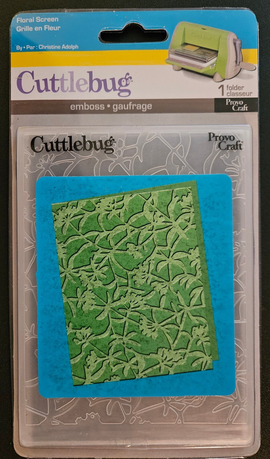 37-1610 Provo Craft Cuttlebug Floral Screen Embossing Folder