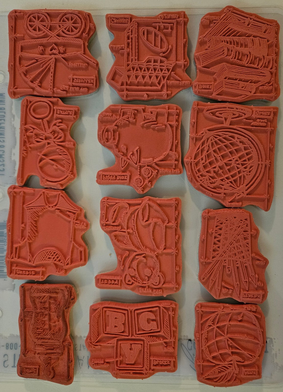 CMS231 Mini Blueprints 8 Stampers Anonymous Tim Holtz Clear Stamps Set