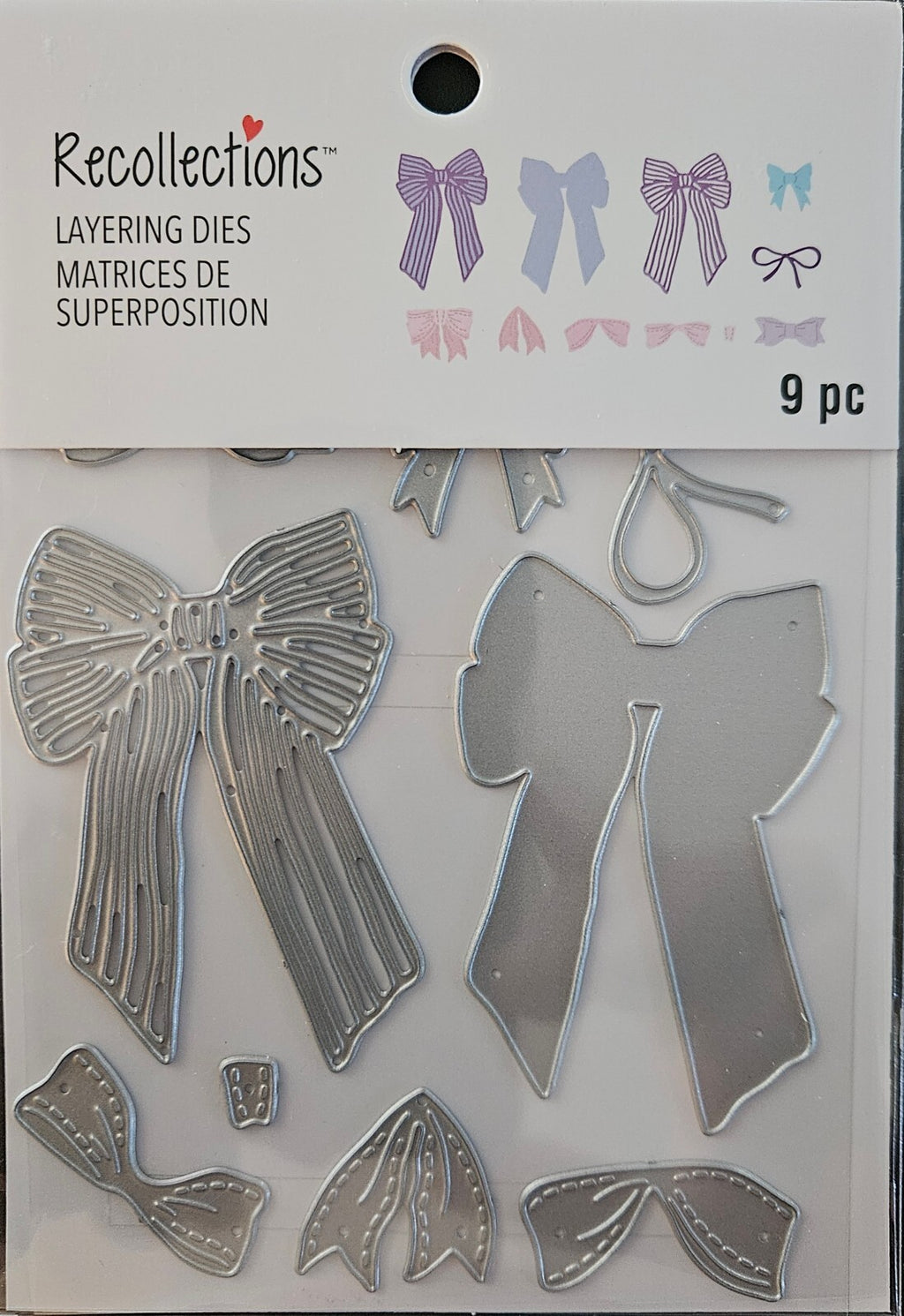 767468 Recollections Bow Layering Dies – 9‑Piece Decorative Ribbon Craft Set