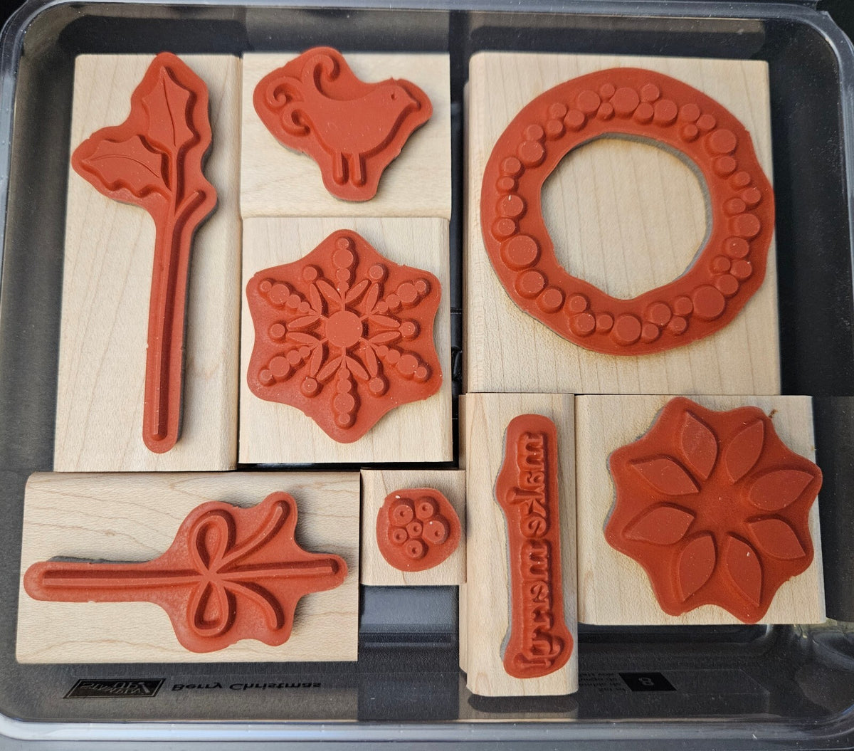 Stampin' Up! Berry Christmas Rubber Stamp Set of 8