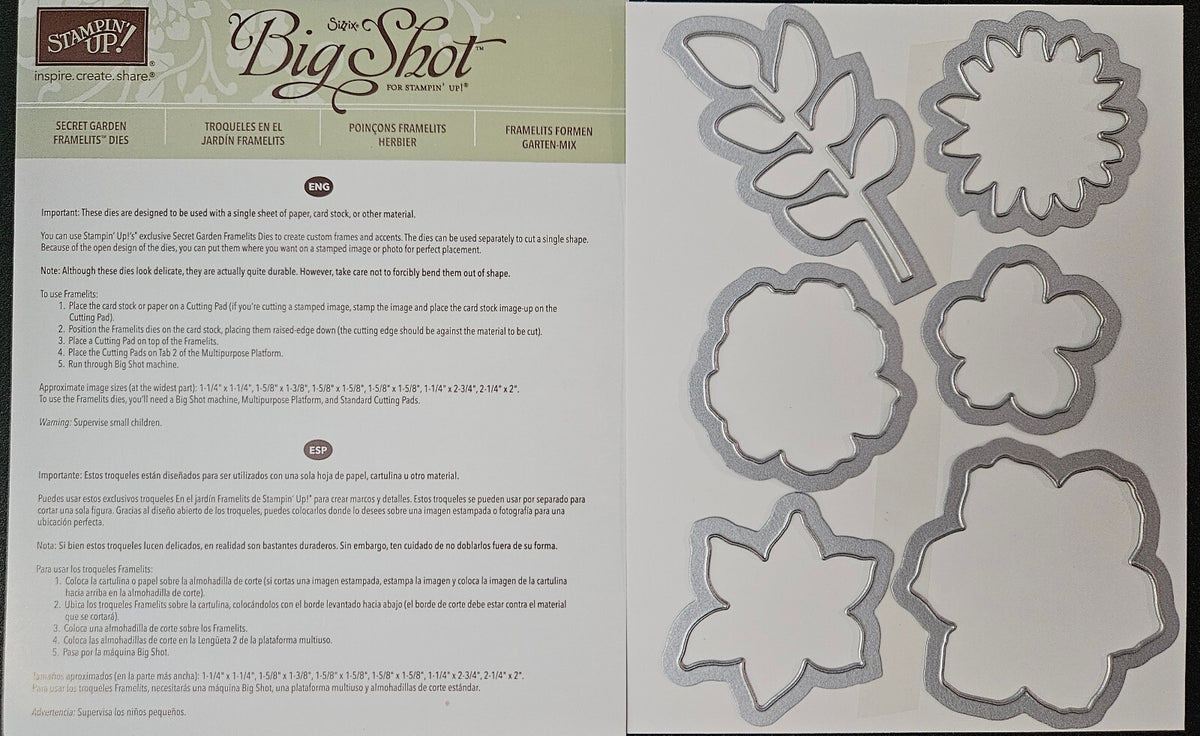Stampin' Up! Big Shot Framelits Dies Secret Garden (129372)