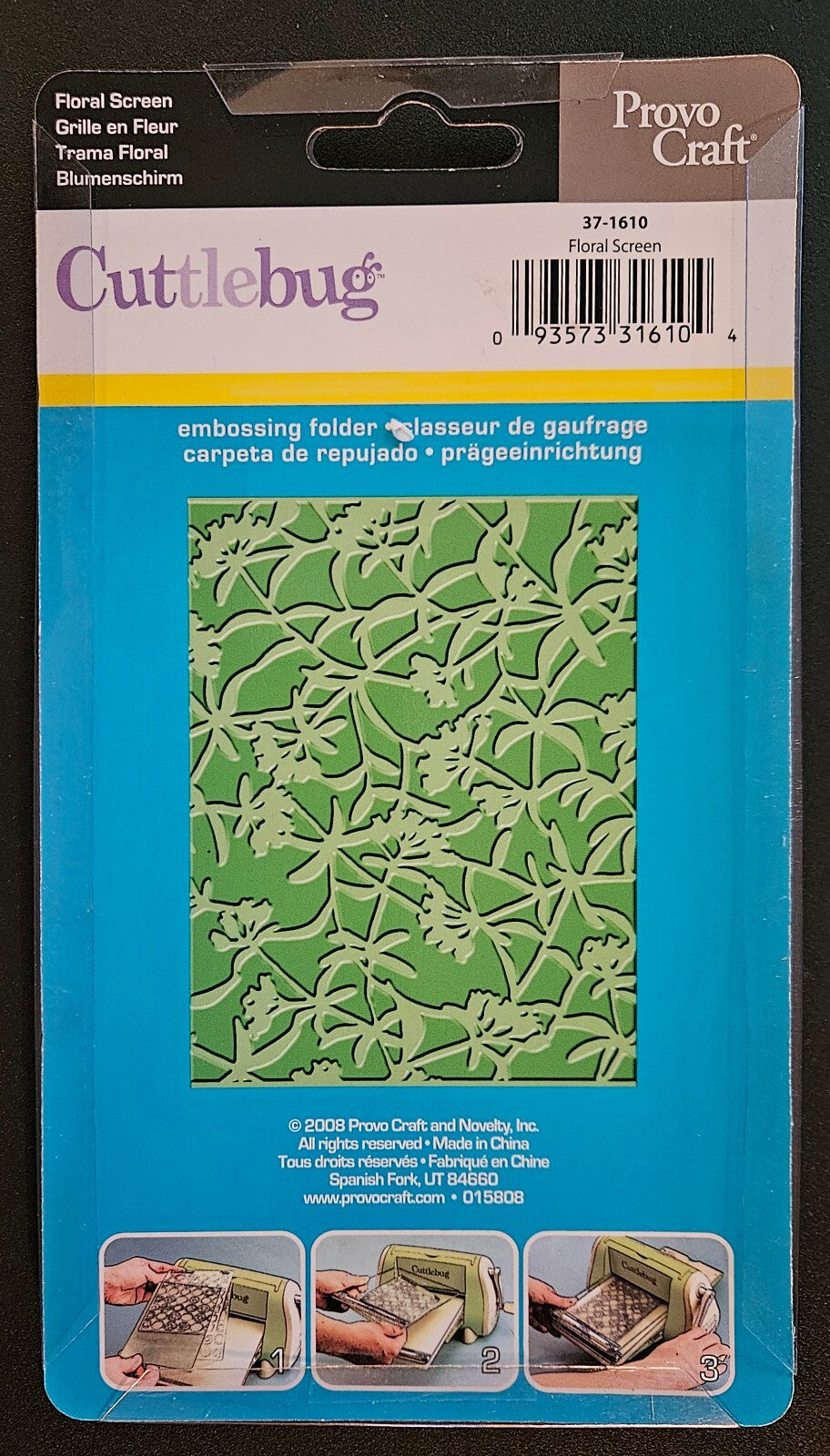 37-1610 Provo Craft Cuttlebug Floral Screen Embossing Folder