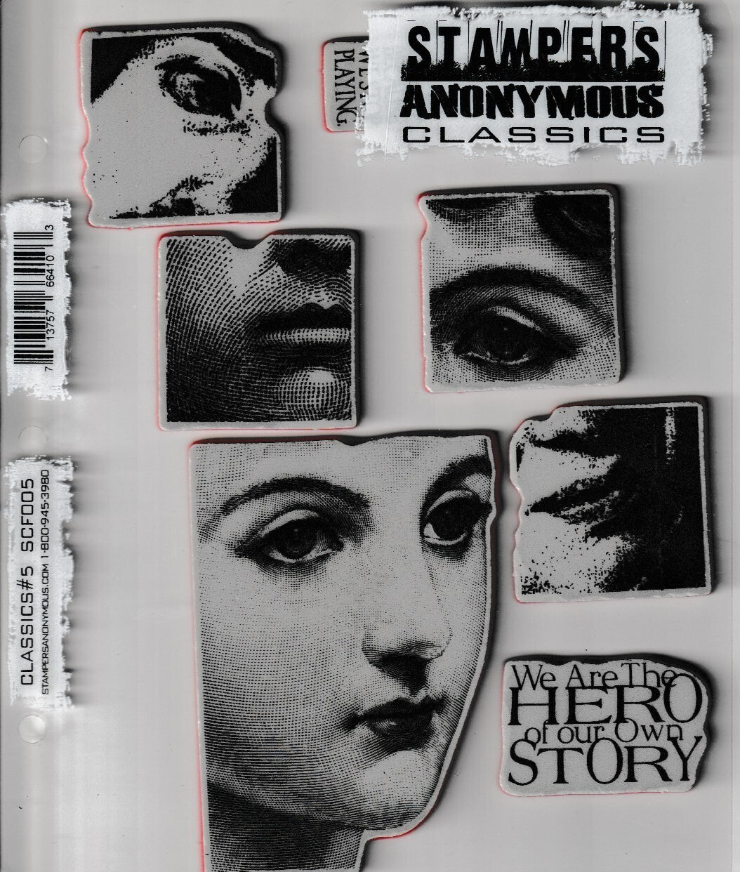 SCF005 Stampers Anonymous Classics #5 Rubber Stamp Set - Artistic Face Designs