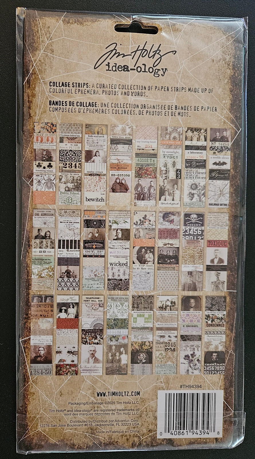 TH94394 Tim Holtz Idea-ology Halloween Large Collage Strips Ephemera Pack