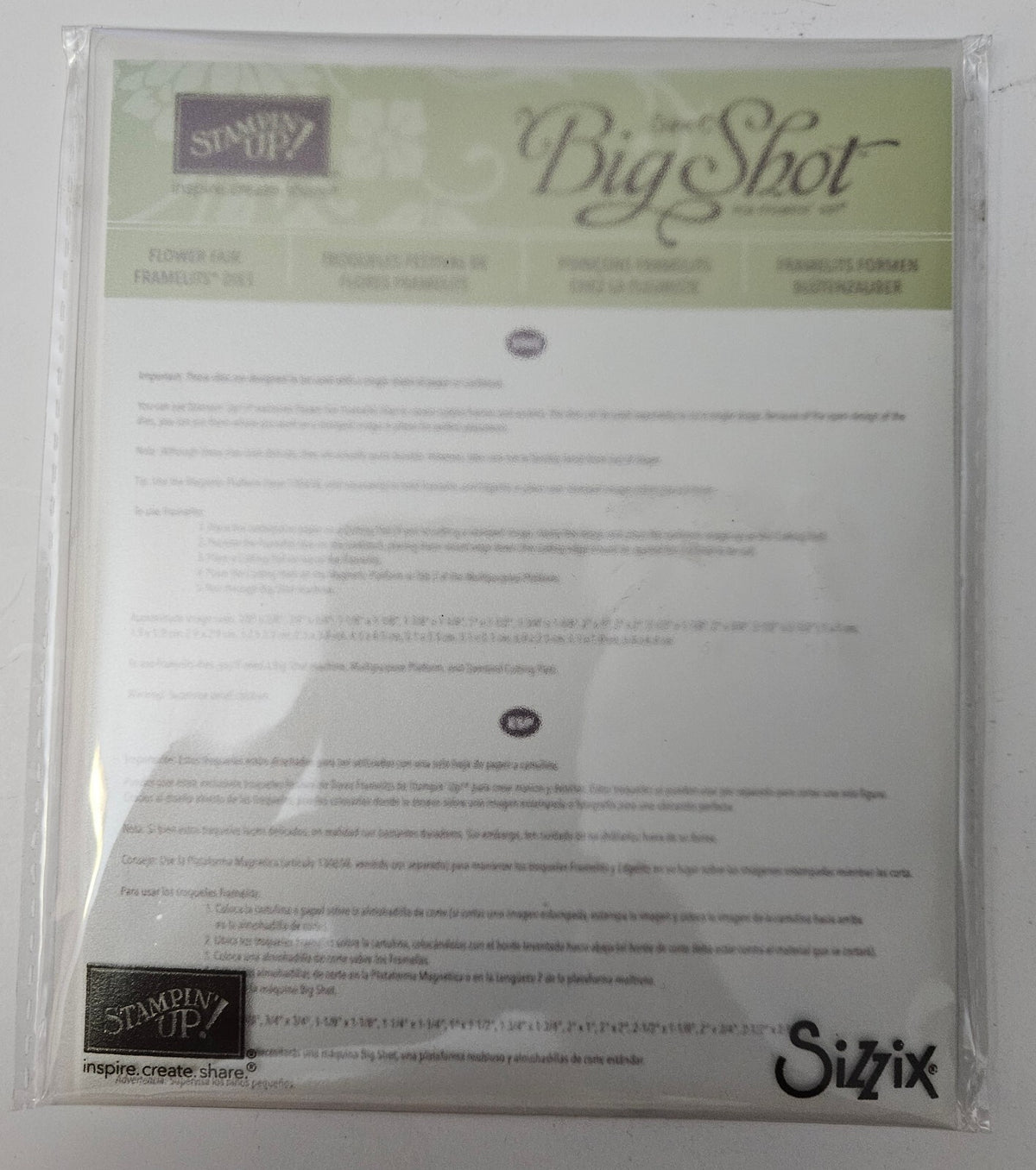 Stampin' Up! Big Shot Flower Fair 11 pcs Framelits Dies Set 133731