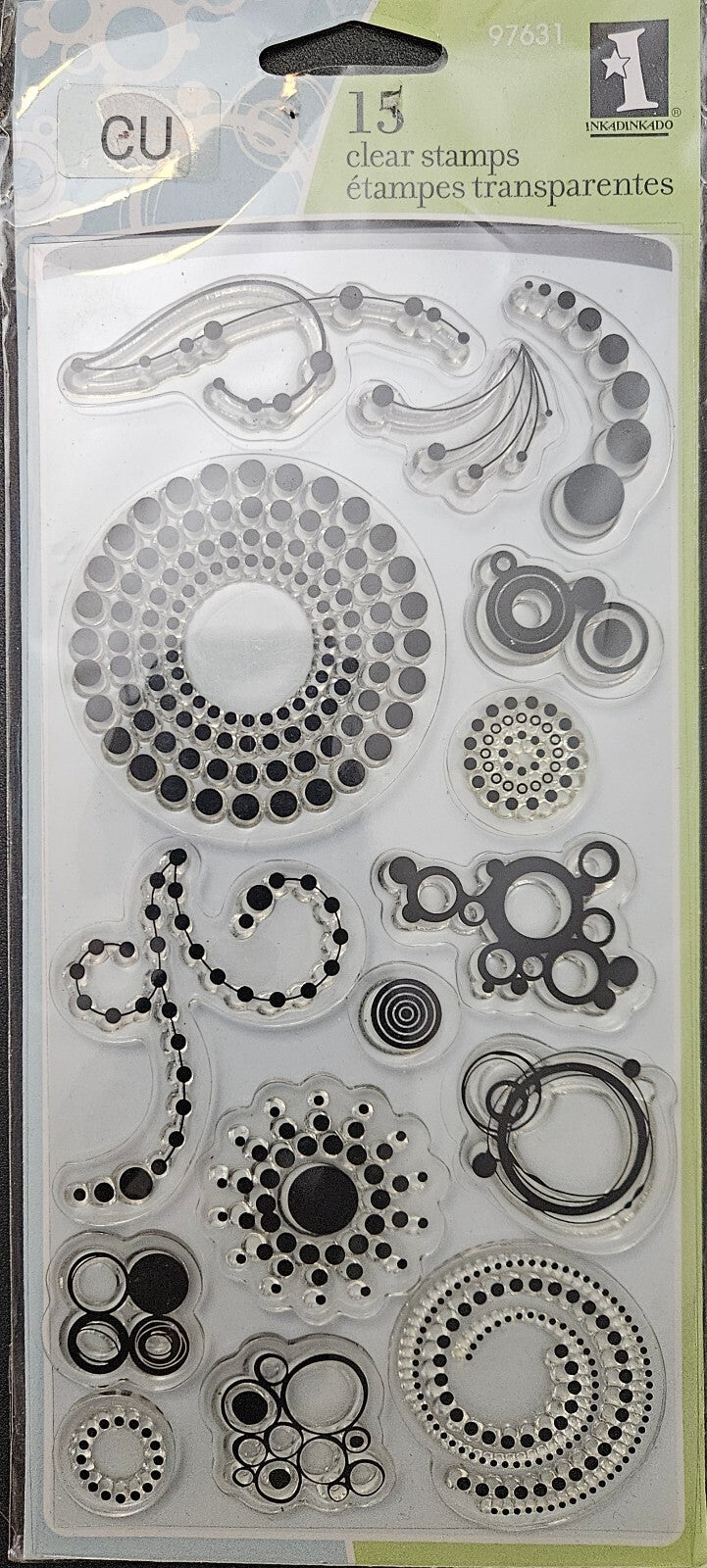CU 97631 Circles and Dots Inkadinkado Clear Stamps 4" X 8" Sheet