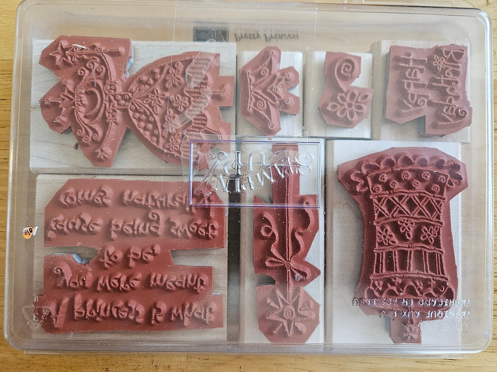 Stampin' Up! 2004 Pretty Princess Wood-Mounted Rubber Sealed Stamp Set