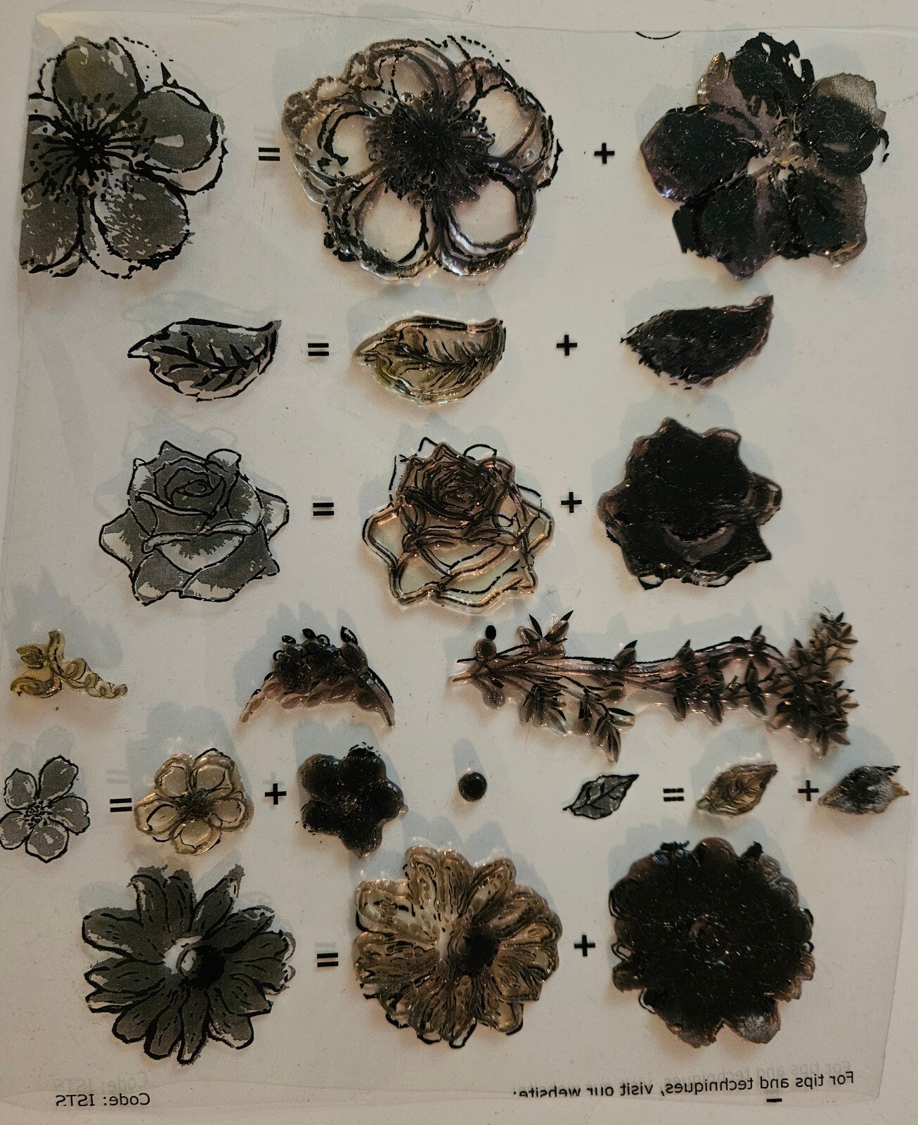 Floral Layering Clear Stamp Set for Crafting and Scrapbooking