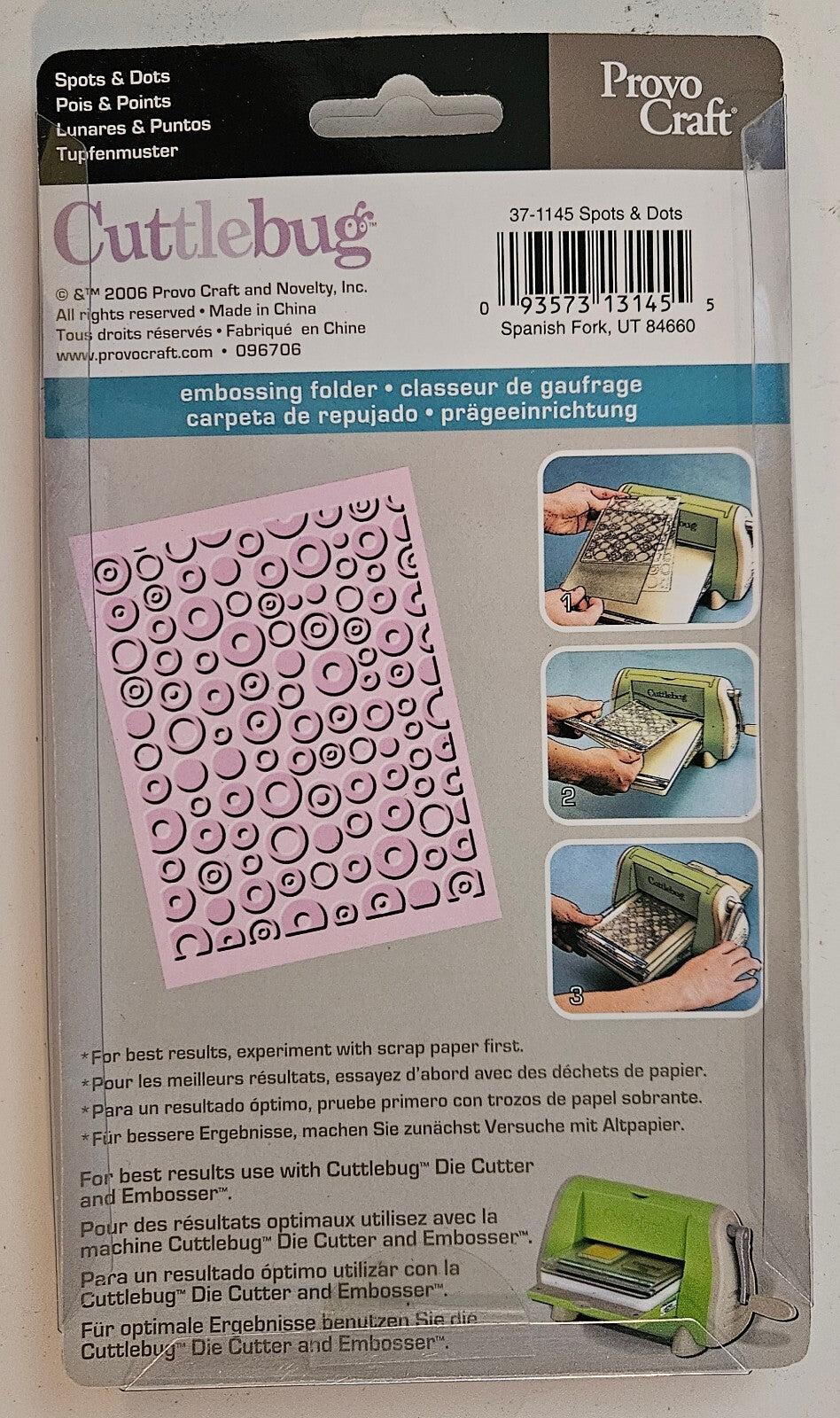 37-1145 Spots & Dots Cuttlebug Embossing Folder Provo Craft