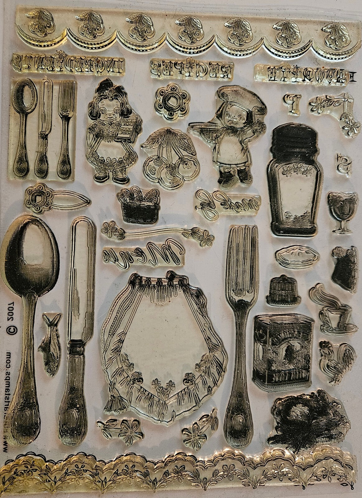 Craft Stamps Kitchen and Cooking Themed Clear Stamp Set