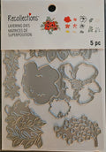 767492 Recollections Layering Dies 5-Piece Set Silver Floral Die Cutting