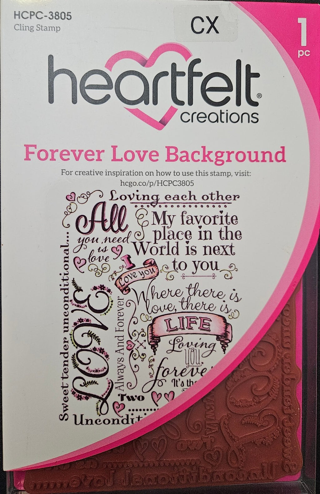 Heartfelt Creations Forever Love Background Cling Stamp HCPC-3805 (CX)