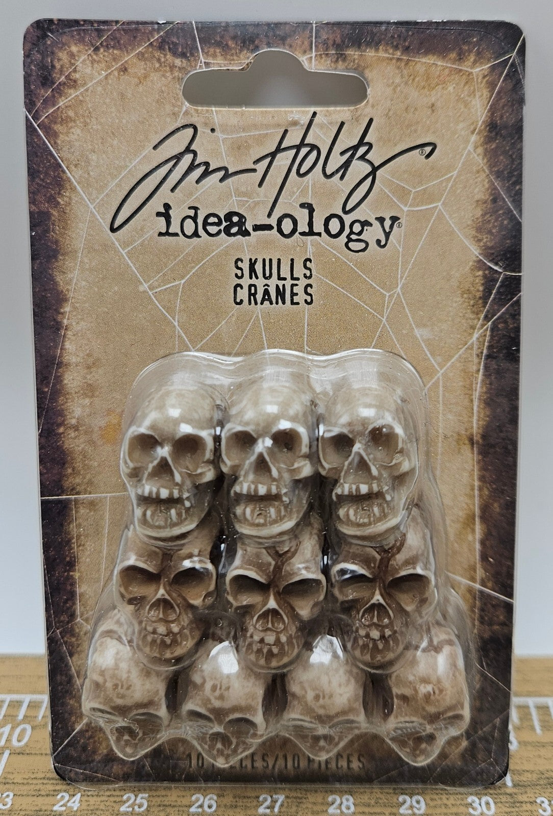 TH94401 Tim Holtz Idea-ology Skulls Miniature Resin Craft Embellishments 10 Pcs
