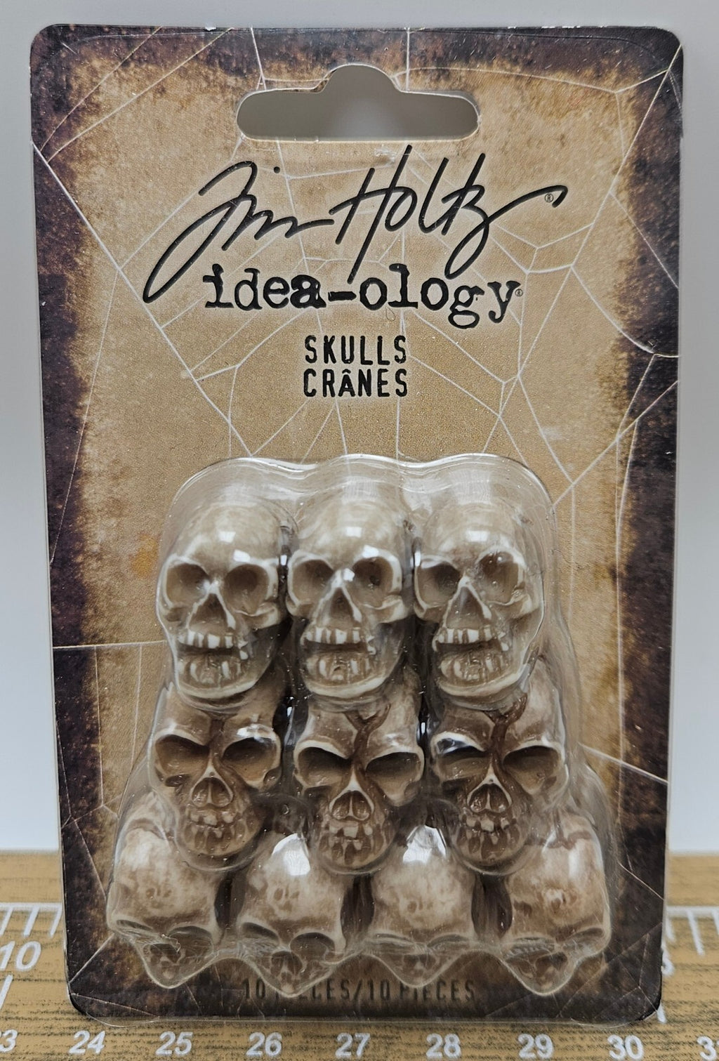 TH94401 Tim Holtz Idea-ology Skulls Miniature Resin Craft Embellishments 10 Pcs