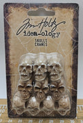 TH94401 Tim Holtz Idea-ology Skulls Miniature Resin Craft Embellishments 10 Pcs