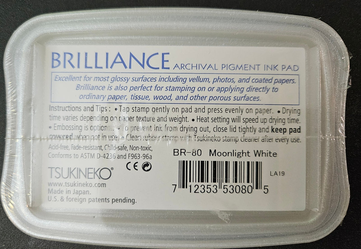 Brilliance Archival Pigment Ink Pad Moonlight White Sealed