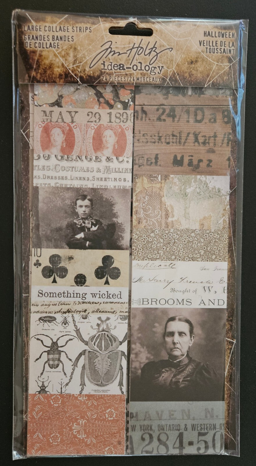 TH94394 Tim Holtz Idea-ology Halloween Large Collage Strips Ephemera Pack