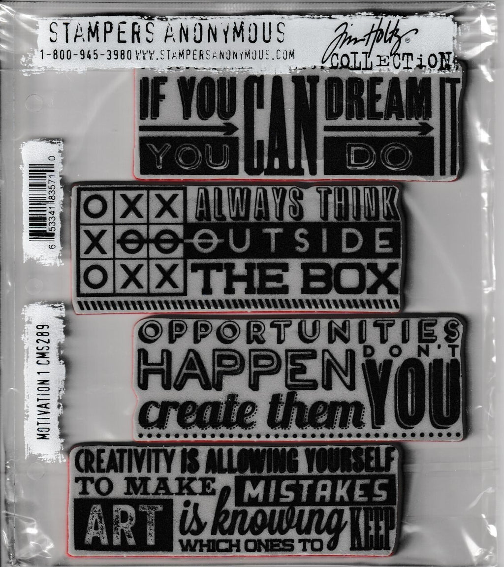 CMS289 Motivation 1 Stampers Anonymous Tim Holtz Quote Rubber Stamp Set