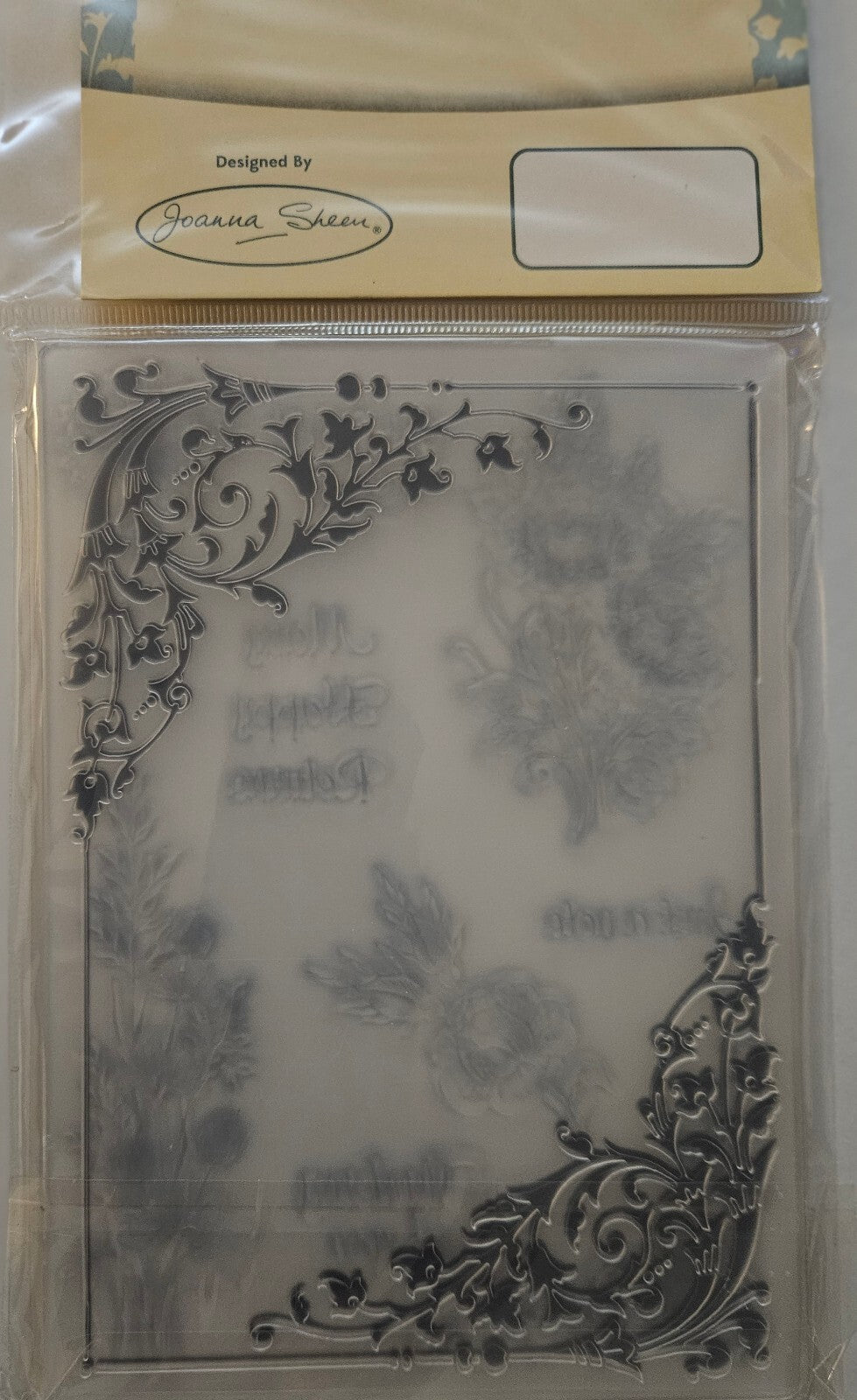 Joanna Sheen Signature Dies Emboss and Clear Stamps Set - Floral and Sentiments