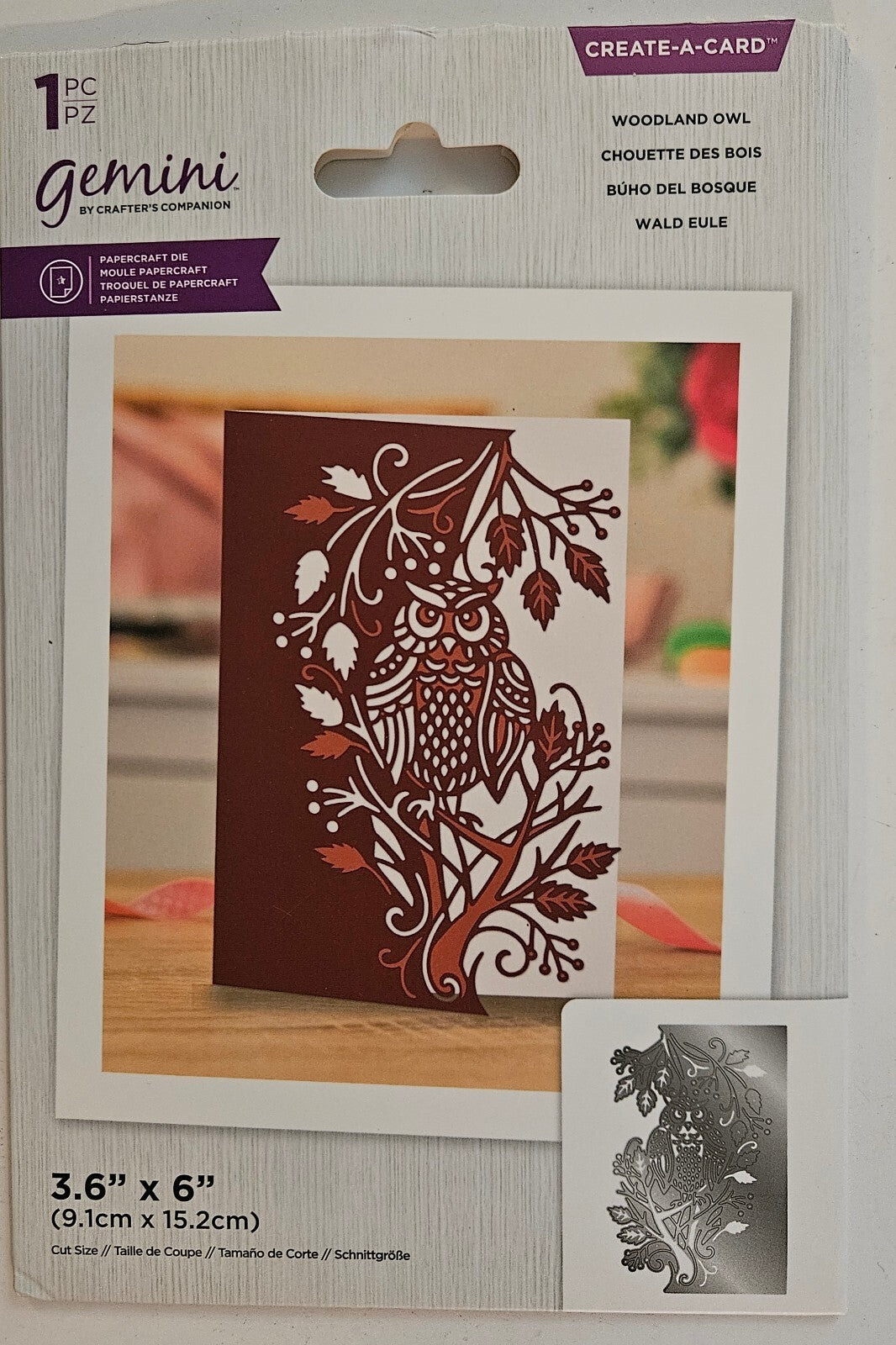 Woodland Owl Gemini Create-A-Card Metal Die Cut Unused