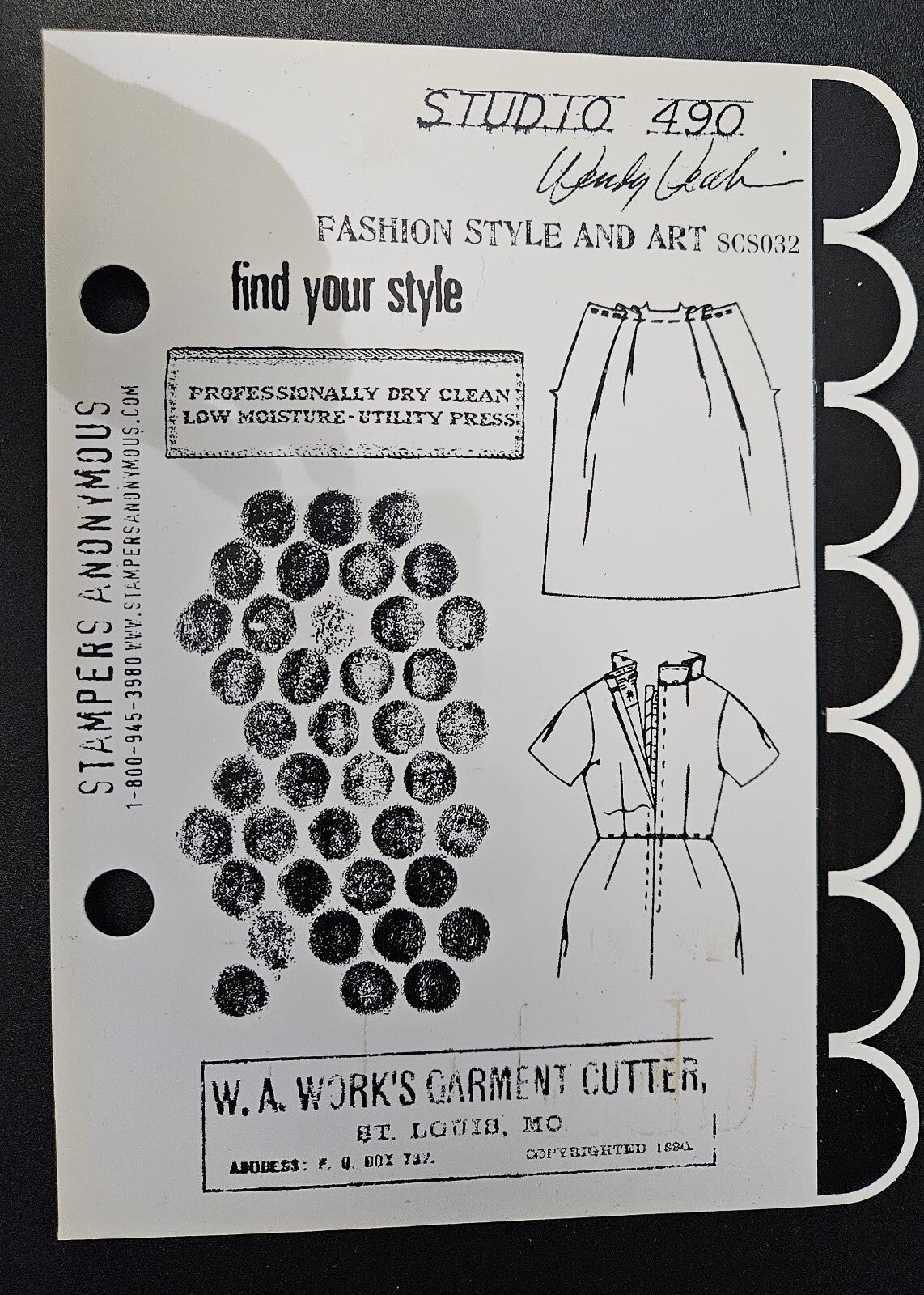 Studio 490 Fashion Style and Art SCS032 Rubber Stamps Wendy Vecchi