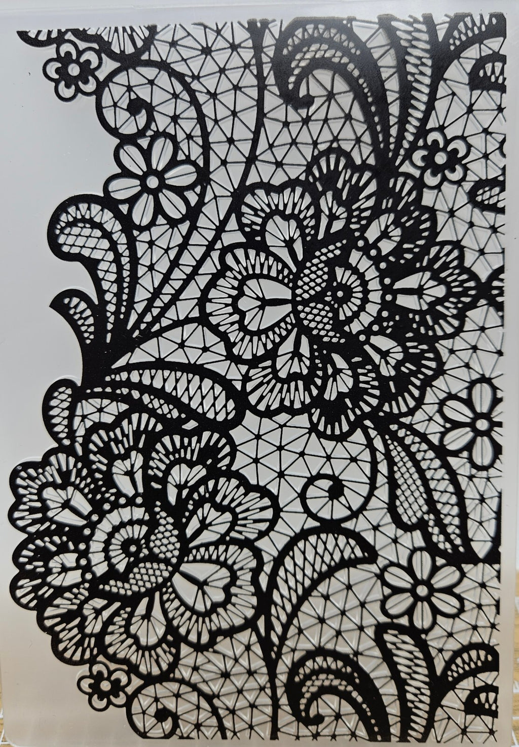 Black Floral Lace Pattern Embossing Folder Paper Crafting Journal Card Making