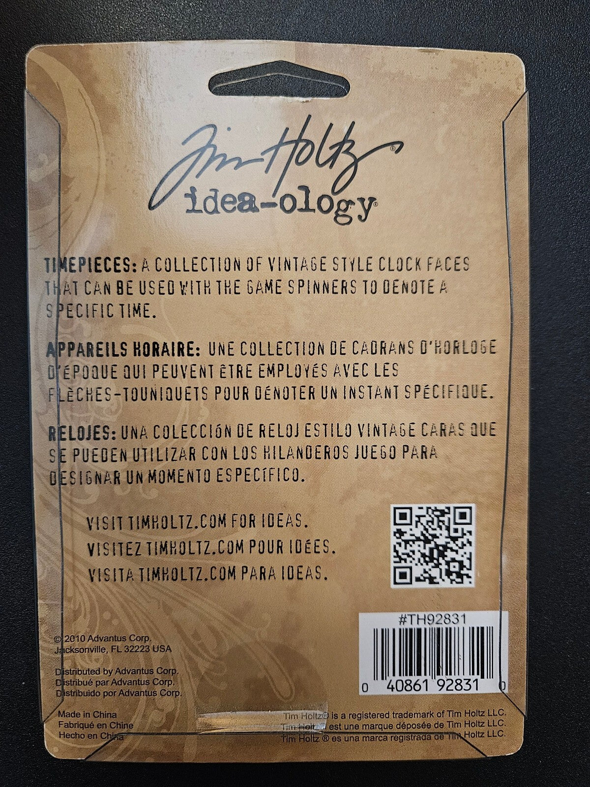 TH92831 Tim Holtz Idea-Ology Metal Clock Faces 5/Pkg-Antique Nickel Brass Copper