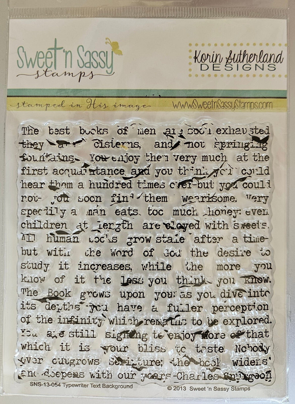 Typewriter Text Background Clear Stamp by Sweet 'n Sassy Stamps NIP K Sutherland