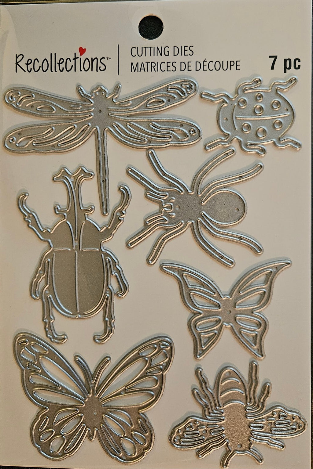 771716 Recollections 7-Piece Silver Insects Die Cutting Set Lady Bug Dragon Fly