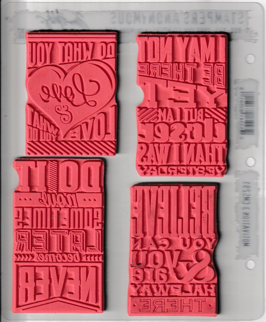 CMS291 Motivation 3 Stampers Anonymous Tim Holtz Quote Rubber Stamp Set